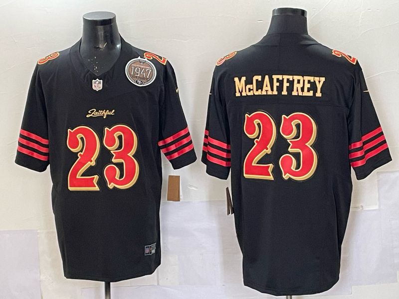 Men Nike San Francisco 49ers 23 Mccaffrey black 5th generation Limited NFL 2025 Jersey 0062